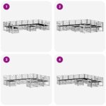 vidaXL Záhradná súprava gaučov 11 pcs Biela 59 x 59 x 37 cm – Obrázok 7