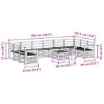 vidaXL Záhradná súprava gaučov 11 pcs Biela 59 x 59 x 37 cm – Obrázok 8