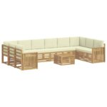 vidaXL Záhradná súprava gaučov 11 pcs Biela a krémová 59 x 59 x 37 cm – Obrázok 2