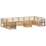 vidaXL Záhradná súprava gaučov 11 pcs Biela 59 x 59 x 37 cm – Obrázok 2