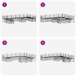 vidaXL Záhradná súprava gaučov 11 pcs Biela 59 x 59 x 37 cm – Obrázok 8