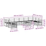 vidaXL Záhradná súprava gaučov 11 pcs Biela 59 x 59 x 37 cm – Obrázok 9