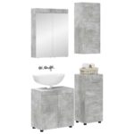 vidaXL Sada kúpeľňového nábytku TULUM 4 pcs Betónová šedá – Obrázok 2