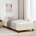 vidaXL Rám postele s matracmi Krémová 80 x 200 cm látka