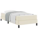 vidaXL Rám postele s matracmi Krémová 80 x 200 cm látka – Obrázok 2