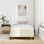 vidaXL Rám postele s matracmi Krémová 80 x 200 cm látka – Obrázok 3