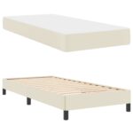 vidaXL Rám postele s matracmi Krémová 90 x 190 cm látka – Obrázok 5