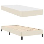 vidaXL Rám postele s matracmi Krémová 90 x 190 cm látka – Obrázok 6
