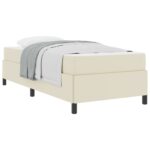 vidaXL Rám postele s matracmi Krémová 80 x 200 cm látka – Obrázok 2