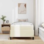 vidaXL Rám postele s matracmi Krémová 80 x 200 cm látka – Obrázok 3