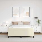 vidaXL Rám postele s matracmi Krémová 140 x 200 cm látka – Obrázok 3