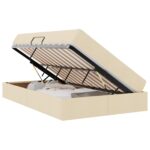 vidaXL Postel s úložným prostorem a matrací Krémová 120 x 190 cm – Obrázok 2