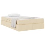 vidaXL Postel s úložným prostorem a matrací Krémová 120 x 190 cm – Obrázok 3