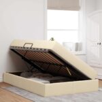 vidaXL Postel s úložným prostorem a matrací Krémová 120 x 190 cm – Obrázok 4