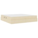 vidaXL Postel s úložným prostorem a matrací Krémová 200 x 200 cm – Obrázok 10