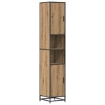 vidaXL Sada kúpeľňového nábytku 4 pcs Remeselný dub Kompozitné drevo – Obrázok 7