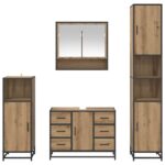 vidaXL Sada kúpeľňového nábytku 4 pcs Remeselný dub Kompozitné drevo – Obrázok 9