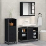 vidaXL Sada kúpeľňového nábytku 3 pcs Staré drevo Kompozitné drevo