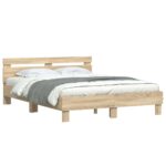 vidaXL Rám postele s LED Sonoma 152 x 203 cm Kompozitné drevo – Obrázok 3