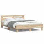 vidaXL Rám postele s LED Sonoma 152 x 203 cm Kompozitné drevo – Obrázok 5