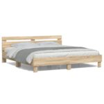 vidaXL Rám postele s LED Sonoma 193 x 203 cm Kompozitné drevo – Obrázok 6
