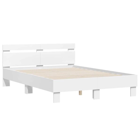 vidaXL Rám postele s LED Biela 137 x 190 cm Kompozitné drevo – Obrázok 2