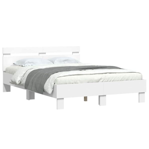 vidaXL Rám postele s LED Biela 137 x 190 cm Kompozitné drevo – Obrázok 3