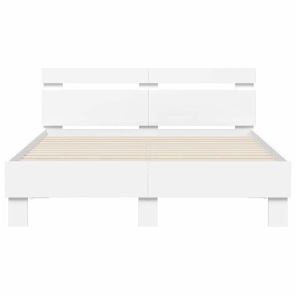 vidaXL Rám postele s LED Biela 137 x 190 cm Kompozitné drevo – Obrázok 6