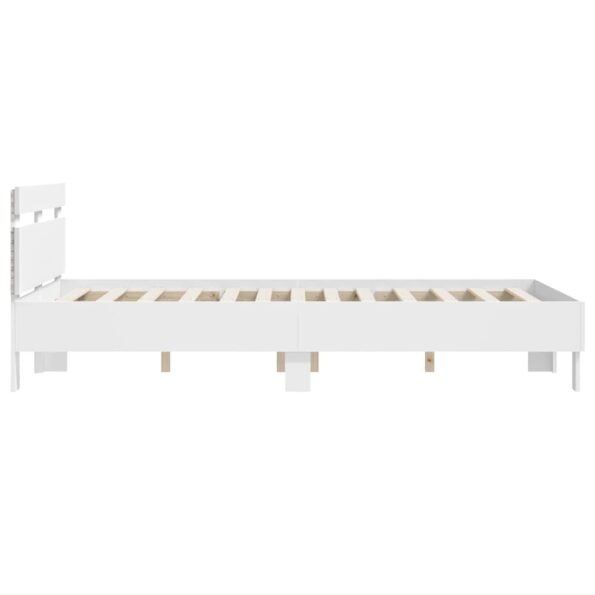 vidaXL Rám postele s LED Biela 137 x 190 cm Kompozitné drevo – Obrázok 7