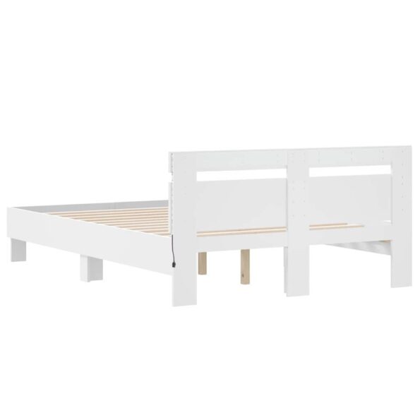 vidaXL Rám postele s LED Biela 137 x 190 cm Kompozitné drevo – Obrázok 8