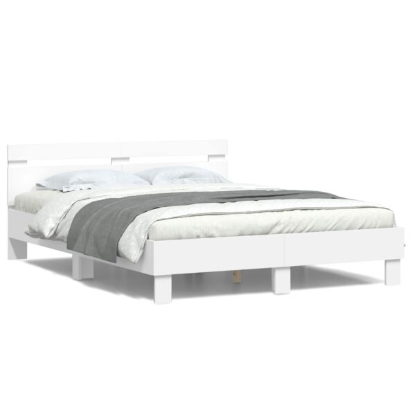 vidaXL Rám postele s LED Biela 152 x 203 cm Kompozitné drevo – Obrázok 5