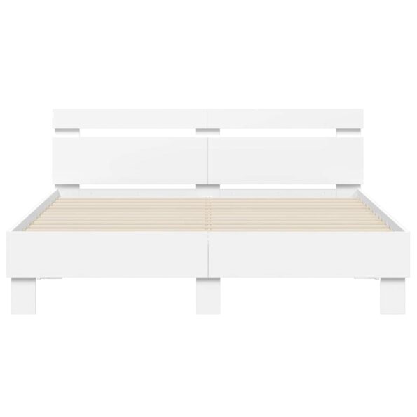 vidaXL Rám postele s LED Biela 152 x 203 cm Kompozitné drevo – Obrázok 6