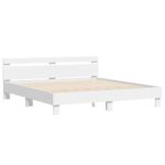 vidaXL Rám postele s LED Biela 193 x 203 cm Kompozitné drevo – Obrázok 2
