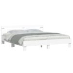 vidaXL Rám postele s LED Biela 193 x 203 cm Kompozitné drevo – Obrázok 3