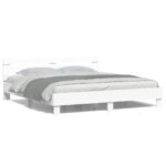 vidaXL Rám postele s LED Biela 193 x 203 cm Kompozitné drevo – Obrázok 5