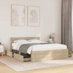 vidaXL Rám postele 2 pcs Sonoma Austrálska Dvojitá (137 x 188 cm)