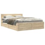 vidaXL Rám postele 2 pcs Sonoma Austrálska Dvojitá (137 x 188 cm) – Obrázok 3