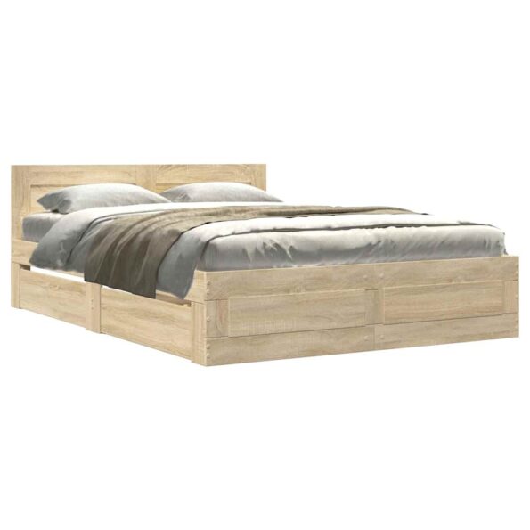 vidaXL Rám postele 2 pcs Sonoma Austrálska Dvojitá (137 x 188 cm) – Obrázok 3
