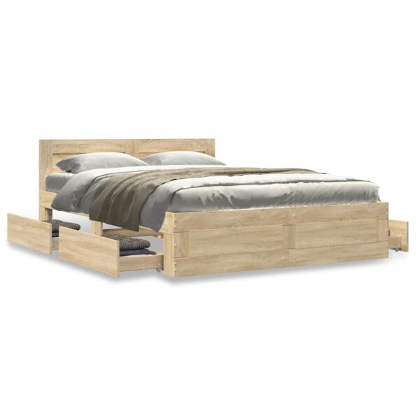 vidaXL Rám postele 2 pcs Sonoma Austrálska Dvojitá (137 x 188 cm) – Obrázok 4