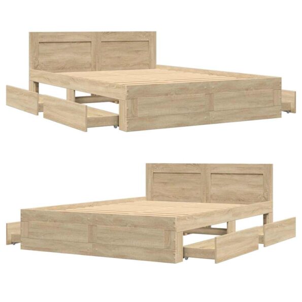 vidaXL Rám postele 2 pcs Sonoma Austrálska Dvojitá (137 x 188 cm) – Obrázok 5