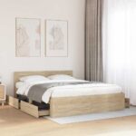 vidaXL Rám postele 2 pcs Sonoma 153 x 203 cm Kompozitné drevo
