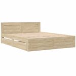 vidaXL Rám postele 2 pcs Sonoma 153 x 203 cm Kompozitné drevo – Obrázok 2