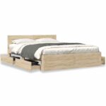 vidaXL Rám postele 2 pcs Sonoma 153 x 203 cm Kompozitné drevo – Obrázok 4