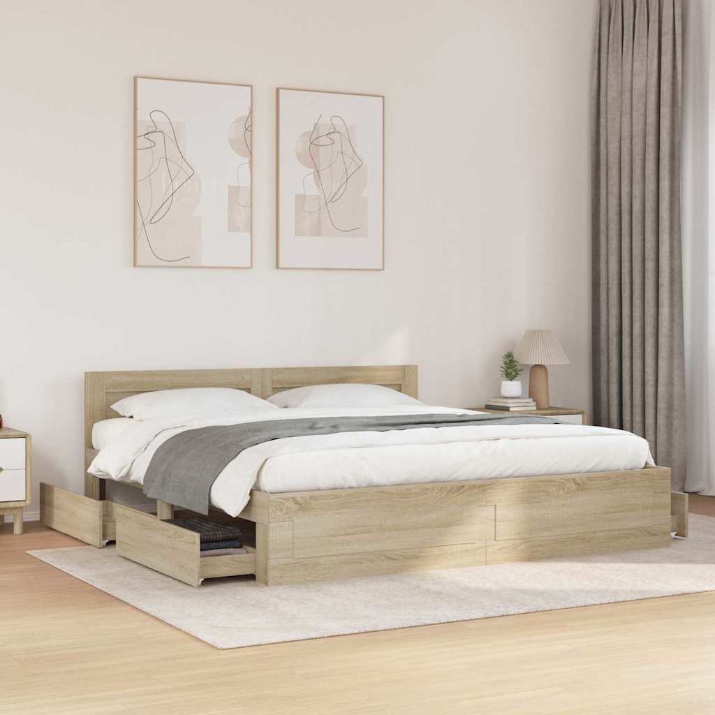 3402856_1.jpg vidaXL Rám postele 2 pcs Sonoma 193 x 203 cm Kompozitné drevo – Obrázok 1