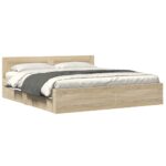 vidaXL Rám postele 2 pcs Sonoma 193 x 203 cm Kompozitné drevo – Obrázok 3