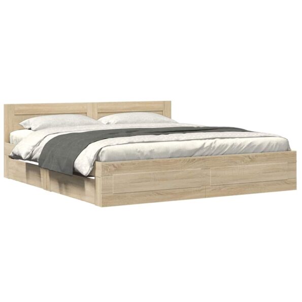vidaXL Rám postele 2 pcs Sonoma 193 x 203 cm Kompozitné drevo – Obrázok 3