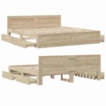 vidaXL Rám postele 2 pcs Sonoma 193 x 203 cm Kompozitné drevo – Obrázok 5
