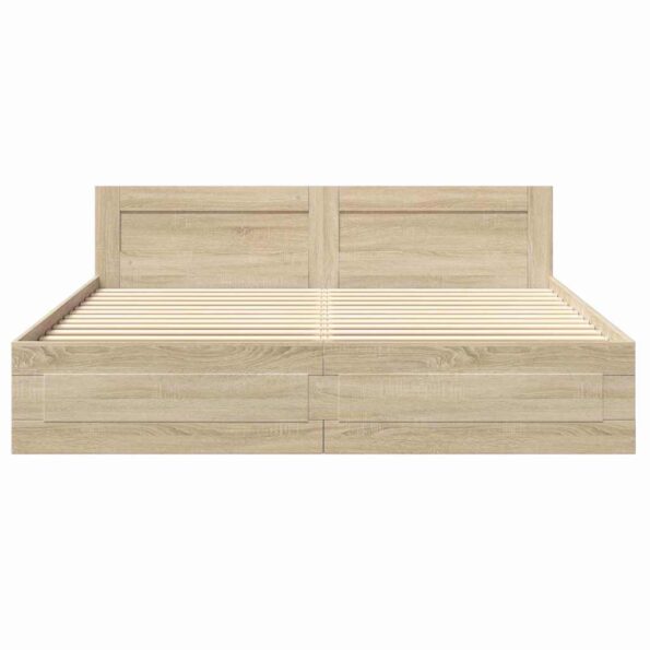 vidaXL Rám postele 2 pcs Sonoma 193 x 203 cm Kompozitné drevo – Obrázok 6