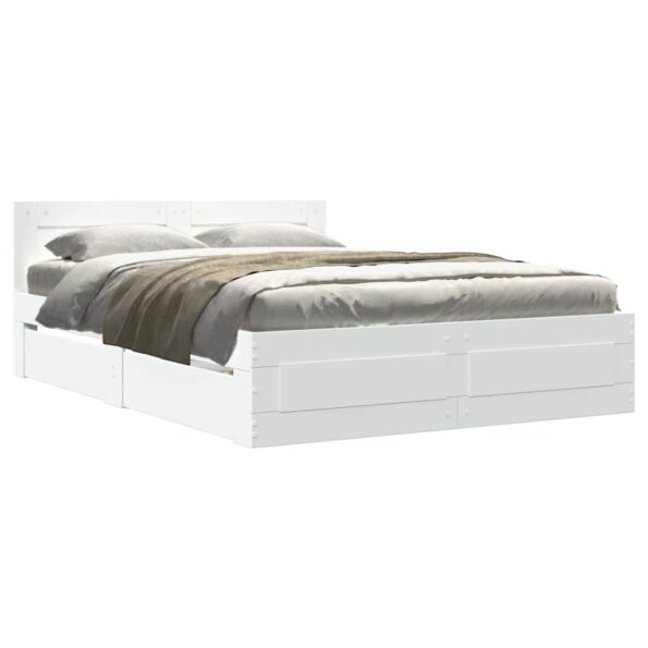 vidaXL Rám postele 2 pcs Biely Austrálska Dvojitá (137 x 188 cm) – Obrázok 3