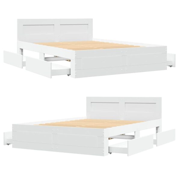 vidaXL Rám postele 2 pcs Biely Austrálska Dvojitá (137 x 188 cm) – Obrázok 5